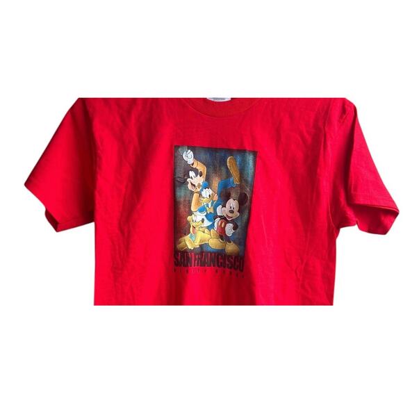 Disney Store Mickey Mouse and Friends San Francisco Theme Red T-Shirt Youth L - Picture 1 of 6